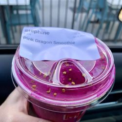 Better Buzz Coffee - Surprise - Pink Dragon Smoothie (You can see the bee pollen under the lid)