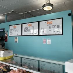 Menu and donut counter