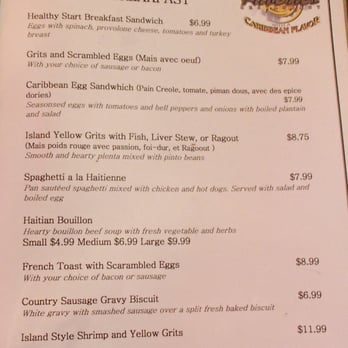 Marcs Cuisine - Front Page of Breakfast Menu - Caribbean Near Me - Oakland Park, Florida