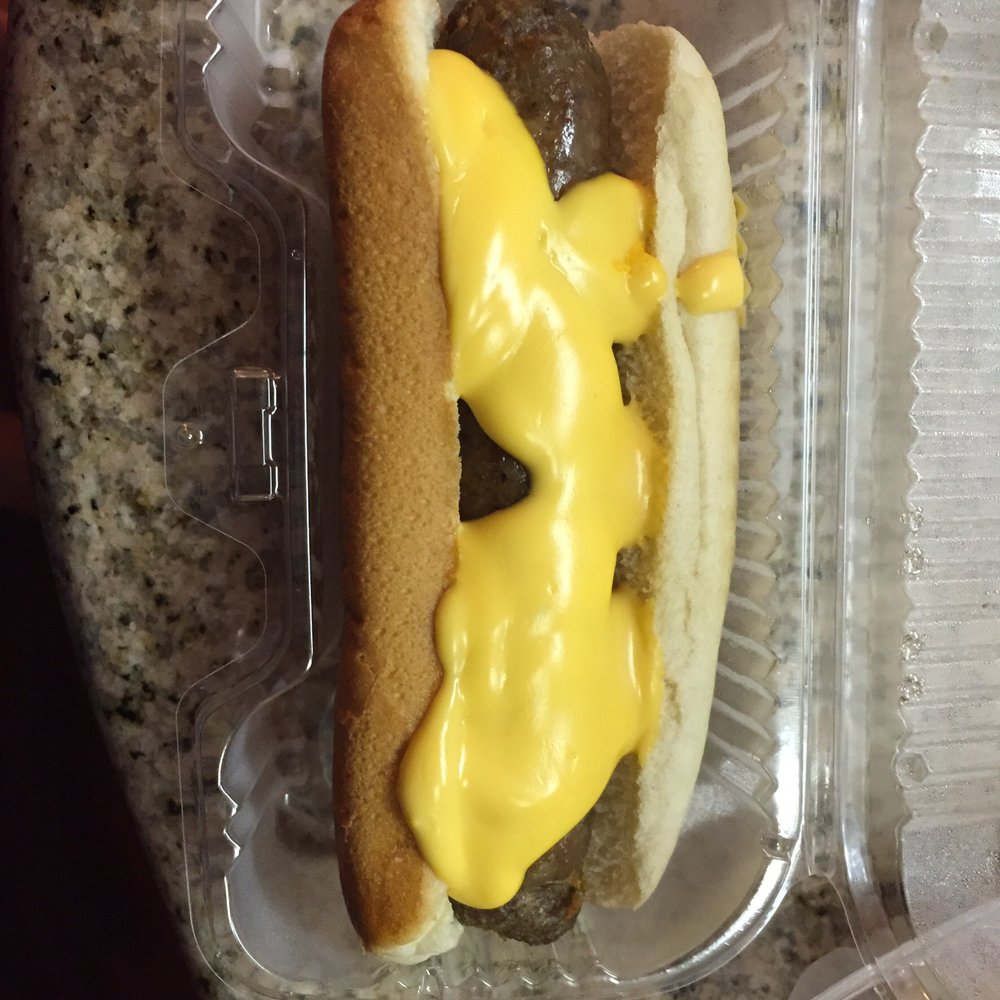 Country Sausage and a heaping of cheese sauce Country Sausage and a heaping of cheese sauce