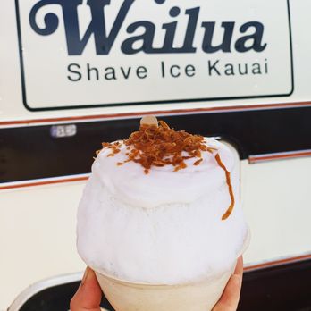 Wailua Shave Ice - Triple coconut - Shaved Ice Near Me - Kapaa, Hawaii