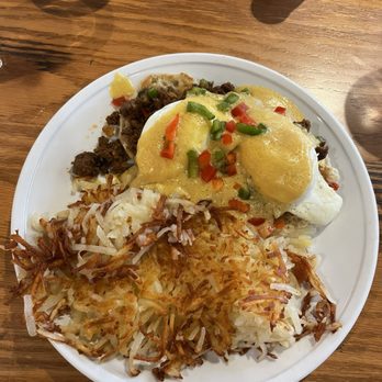 The Original Pancake House - Chorizo Eggs Benedict - Breakfast & Brunch Near Me - Upper Arlington, Ohio