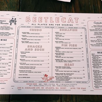 BeetleCat - Menu - Seafood Near Me - Atlanta, Georgia BeetleCat - Menu - Seafood Near Me - Atlanta, Georgia