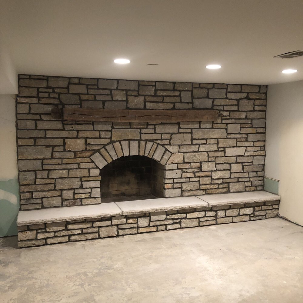 Meno Stone Company - Basement fireplace - Building Supplies Near Me - Lemont, Illinois Meno Stone Company - Basement fireplace - Building Supplies Near Me - Lemont, Illinois