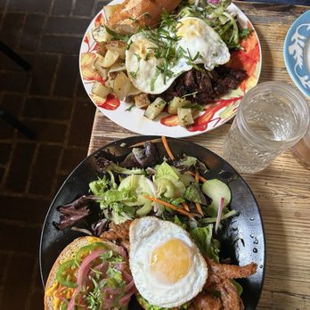 Bricolage - Unshaking Beef & Eggs and Special Turmeric Beer Battered Soft Shell Crab Sandwich - Vietnamese Near Me - Brooklyn, New York