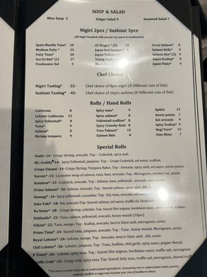 Menu photo 1 Prime Fish Charlotte, NC