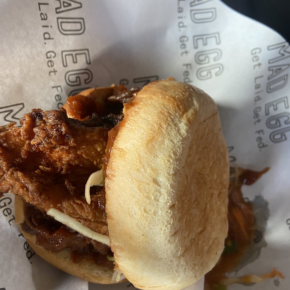 Mad Egg - Hot Chick burger. It was good but The Goat was better. - Irish Near Me - Dublin, D Mad Egg - Hot Chick burger. It was good but The Goat was better. - Irish Near Me - Dublin, D