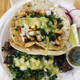 Al Pastor & Steak tacos.