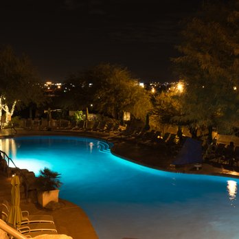 Marriott Phoenix Resort Tempe at The Buttes - Marriott Swimming pool at night - Hotels Near Me - Tempe, Arizona