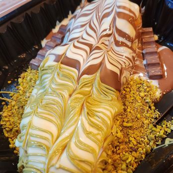 Halleez - Pistachio-kinder crepe with biscoff ice cream - Desserts Near Me - Buffalo, New York Halleez - Pistachio-kinder crepe with biscoff ice cream - Desserts Near Me - Buffalo, New York