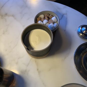 Bacchanalia - cream and sugar for the coffee, plate was so cute! - New American Near Me - Atlanta, Georgia