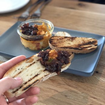 Lucy's - Pimento cheese with onion bacon jam. Bomb... - New American Near Me - Auburn, Alabama