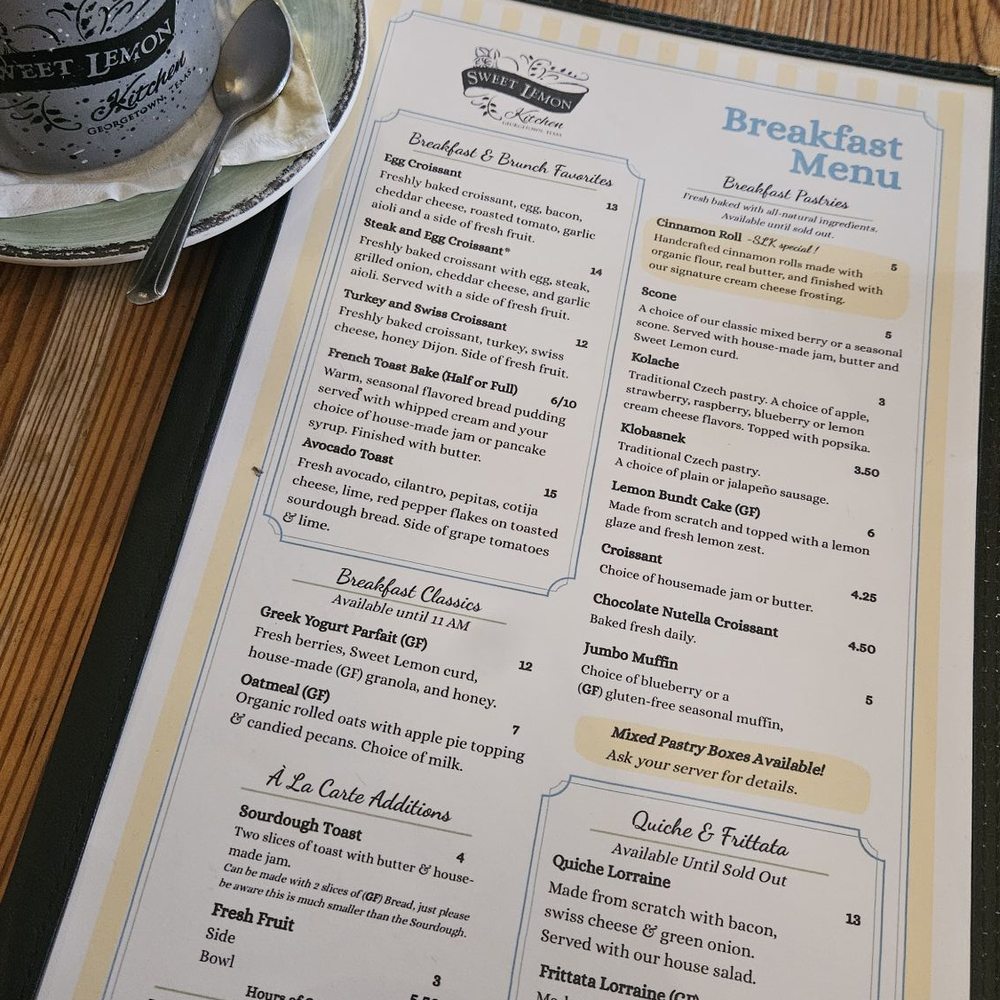 Sweet Lemon Kitchen - Breakfast Brunch menu - Cafes Near Me - Georgetown, Texas Sweet Lemon Kitchen - Breakfast Brunch menu - Cafes Near Me - Georgetown, Texas