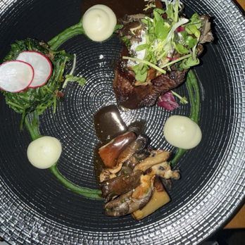 Restaurant Martin - filet mignon with mushrooms that we're so good. The plate is so beautiful the food perfectly placed. - New American Near Me - Santa Fe, New Mexico Restaurant Martin - filet mignon with mushrooms that we're so good. The plate is so beautiful the food perfectly placed. - New American Near Me - Santa Fe, New Mexico