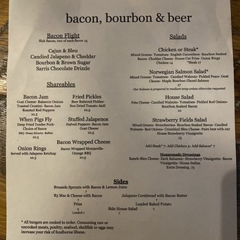 Bacon Bourbon And Beer - Menu front - American Near Me - Washington, Pennsylvania Bacon Bourbon And Beer - Menu front - American Near Me - Washington, Pennsylvania