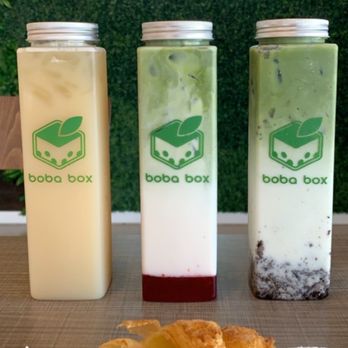 Boba Box - Left to right: yoyo green tea, strawberry matcha latte, Oreo matcha latte Bottom: Tuna Melt Croissant - Coffee & Tea Near Me - Monrovia, California Boba Box - Left to right: yoyo green tea, strawberry matcha latte, Oreo matcha latte Bottom: Tuna Melt Croissant - Coffee & Tea Near Me - Monrovia, California