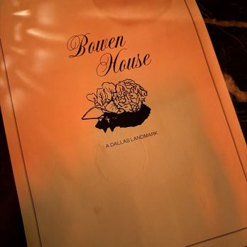 Bowen House - Front of menu - Cocktail Bars Near Me - Dallas, Texas Bowen House - Front of menu - Cocktail Bars Near Me - Dallas, Texas