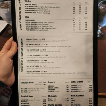 Pinewoods Dining Room - drinks menu - Canadian (New) Near Me - Manning Park, British Columbia Pinewoods Dining Room - drinks menu - Canadian (New) Near Me - Manning Park, British Columbia