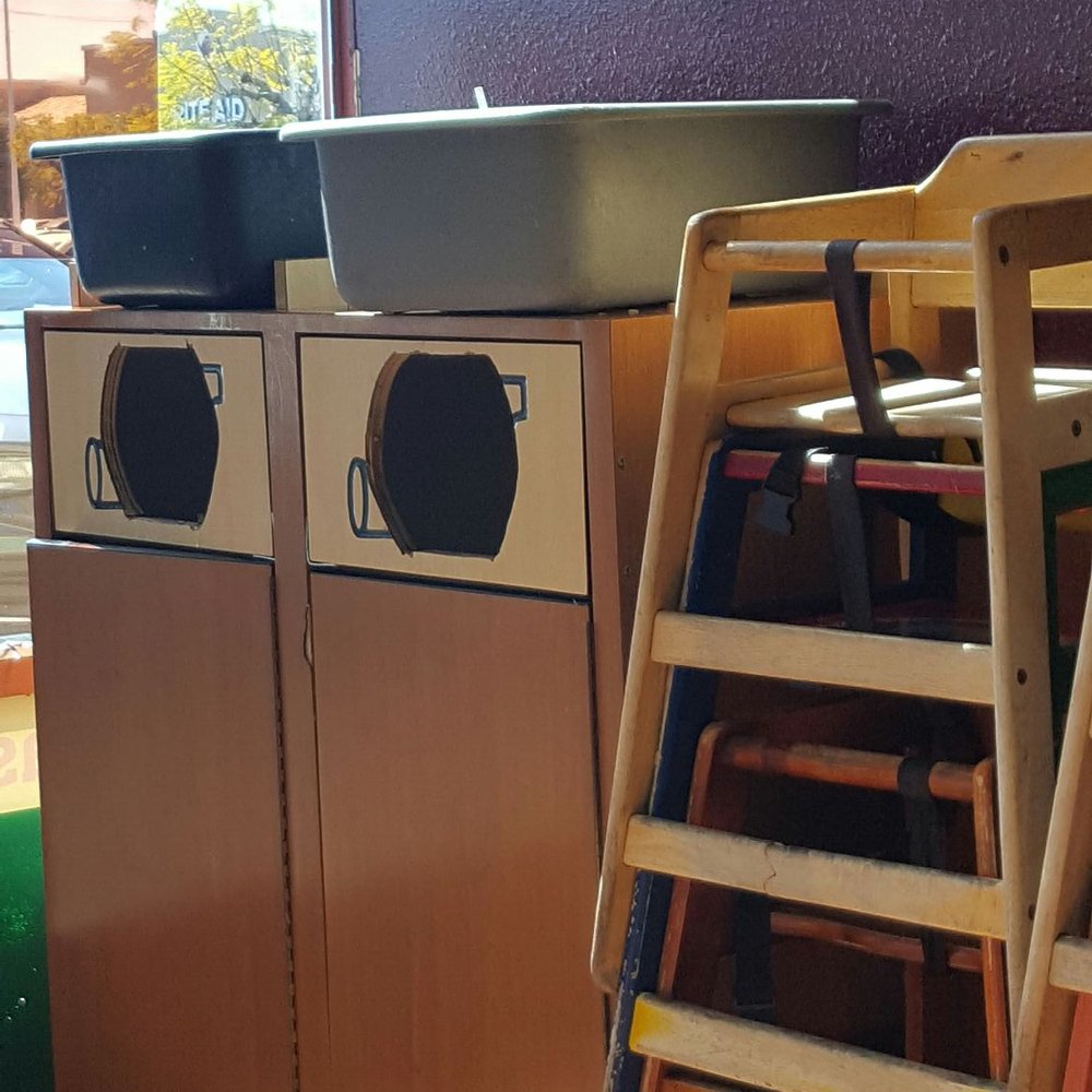 Tortas Las Glorias - The hole on trash cans let you throw away trash but not plates - Mexican Near Me - Colton, California Tortas Las Glorias - The hole on trash cans let you throw away trash but not plates - Mexican Near Me - Colton, California