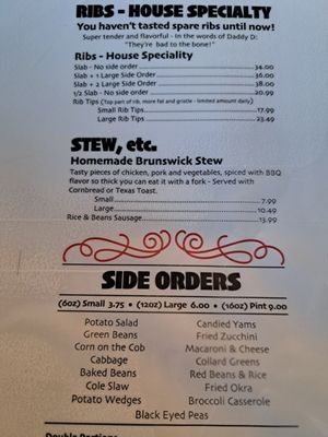 Menu photo 1 Daddy D'z BBQ Joynt Atlanta, GA Menu photo 1 Daddy D'z BBQ Joynt Atlanta, GA