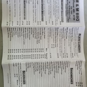 M & M BBQ - Updated menu 6/20/22 - Hawaiian Near Me - Aiea, Hawaii