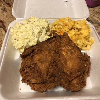 Delaney's Soul Food - Fried chicken breast platter with mac and cheese and potato salad - Soul Food Near Me - Yeadon, Pennsylvania