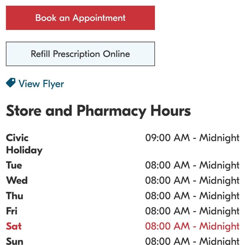 Shoppers Drug Mart - The hours on their website are incorrect. This is why I went but it's closed. Do not go to this location. - Pharmacy Near Me - Surrey, British Columbia Shoppers Drug Mart - The hours on their website are incorrect. This is why I went but it's closed. Do not go to this location. - Pharmacy Near Me - Surrey, British Columbia
