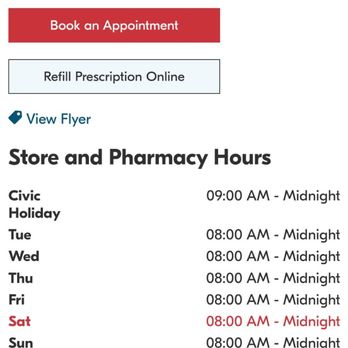 Shoppers Drug Mart - The hours on their website are incorrect. This is why I went but it's closed. Do not go to this location. - Pharmacy Near Me - Surrey, British Columbia Shoppers Drug Mart - The hours on their website are incorrect. This is why I went but it's closed. Do not go to this location. - Pharmacy Near Me - Surrey, British Columbia