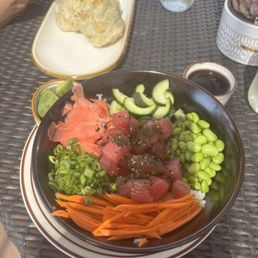 Aloha Poke Bowl Ceasar Salad w/ Chicken made into a wrap Aloha Poke Bowl Ceasar Salad w/ Chicken made into a wrap