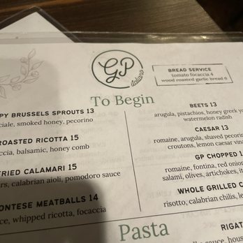 GP italiano - Menu - Italian Near Me - La Grange, Illinois