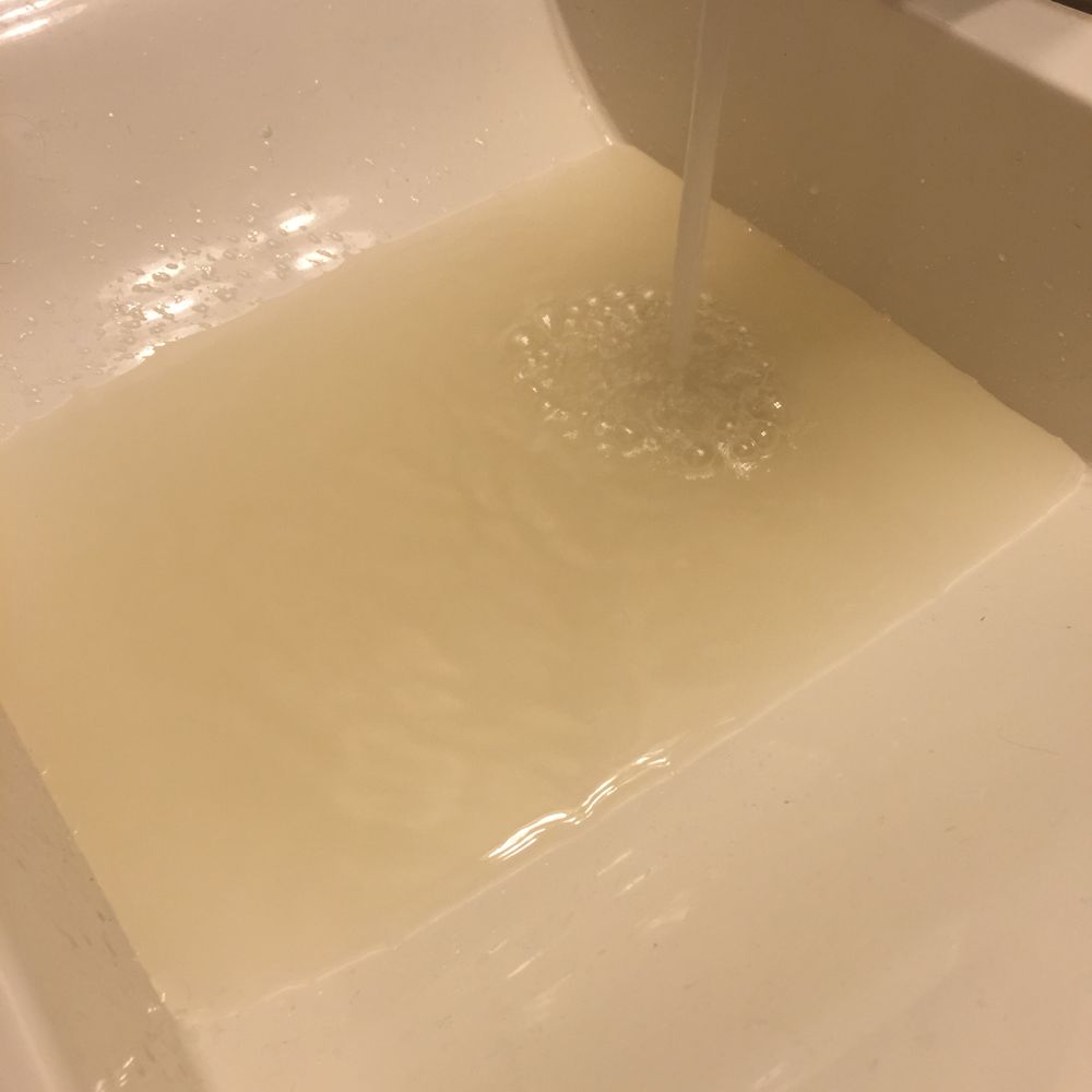 Dominguez Hills Estates - Water from my bathroom sink after the water was turned back on. When the water was turned off, management did not notify residents - Mobile Home Parks Near Me - Compton, California