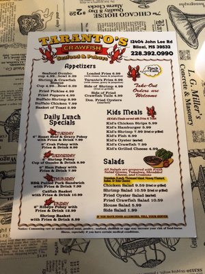 Menu photo 6 Taranto's Crawfish Biloxi, MS
