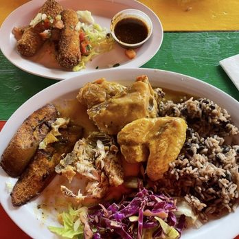 Cha Cha Chicken - My Delicious Jerk Chicken plate! It's 100 - Caribbean Near Me - Santa Monica, California