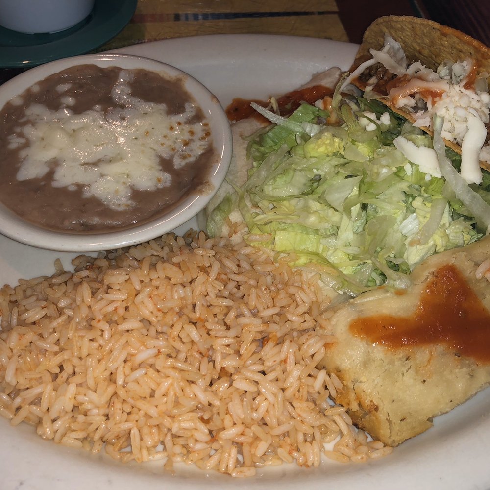 Combo - taco, tamale and quesadilla Combo - taco, tamale and quesadilla