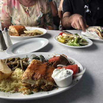 Hellas Restaurant - Assorted platter, pasticicio, side salad & gyro - Bakeries Near Me - Tarpon Springs, Florida
