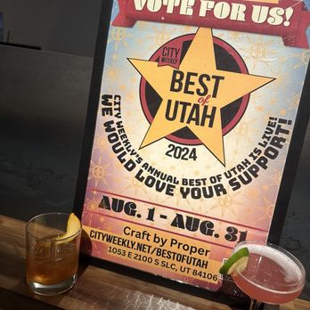 Craft by Proper - Old fashioned and Lavender Sunset - Beer Bar Near Me - Salt Lake City, Utah