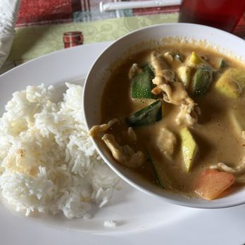 Tip Thai Cuisine - Panang Curry with chicken. I had to dig in couldn't help myself. - Thai Near Me - Starke, Florida Tip Thai Cuisine - Panang Curry with chicken. I had to dig in couldn't help myself. - Thai Near Me - Starke, Florida