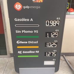 Gasolinera Galp Valencia - Pla del Pou - El precio