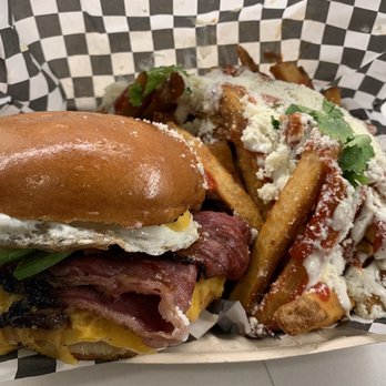 The Steamin' Burger - World Series champ burger with a side of the street style fries. - Food Trucks Near Me