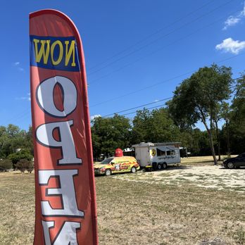 Anna's Taqueria - a now open sign - Food Trucks Near Me - Springtown, Texas