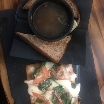 Novellus - Lunch pick two: soup of the day, 1/2 chicken Florentine flatbread - New American Near Me - Saint Charles, Missouri Novellus - Lunch pick two: soup of the day, 1/2 chicken Florentine flatbread - New American Near Me - Saint Charles, Missouri