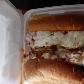 Sal's by Victor - Chicken Parmesan sub with grilled onions, sauce and cheese. - Italian Near Me - Williamsburg, Virginia Sal's by Victor - Chicken Parmesan sub with grilled onions, sauce and cheese. - Italian Near Me - Williamsburg, Virginia