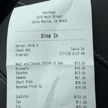 Manchego - Example of items I ordered. - Spanish Near Me - Santa Monica, California Manchego - Example of items I ordered. - Spanish Near Me - Santa Monica, California