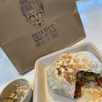 Guapas Mexican Grill - Custom Crunch Wrap (Build Your Own with Al Pastor and spring mix greens, super fresh and yummy. Side of Elote corn was a good compliment. - Mexican Near Me - Menlo Park, California Guapas Mexican Grill - Custom Crunch Wrap (Build Your Own with Al Pastor and spring mix greens, super fresh and yummy. Side of Elote corn was a good compliment. - Mexican Near Me - Menlo Park, California