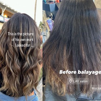 Kenmasterstylist - Left is what I asked for . Right is my hair pic he took - Hair Stylists Near Me - Huntington Beach, California