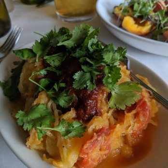 FnB - Spaghetti squash harissa campri tomatoes cilantro $12 - Gastropubs Near Me - Scottsdale, Arizona FnB - Spaghetti squash harissa campri tomatoes cilantro $12 - Gastropubs Near Me - Scottsdale, Arizona