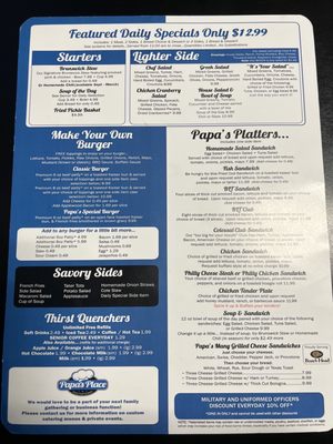 Menu photo 1 Papa's Place Dawsonville, GA Menu photo 1 Papa's Place Dawsonville, GA