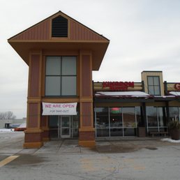 Outside of the restaurant, view looking west. Outside of the restaurant, view looking west.