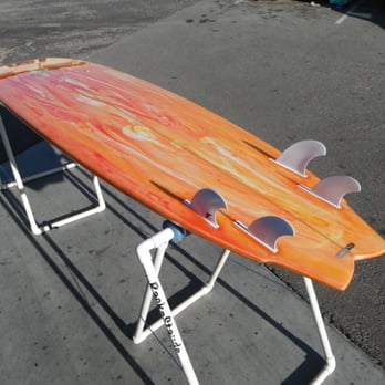 Irvin Surfboards - Beautiful red/yellow swirl pattern with quad fin set-up. - Surfing Near Me - Huntington Beach, California Irvin Surfboards - Beautiful red/yellow swirl pattern with quad fin set-up. - Surfing Near Me - Huntington Beach, California