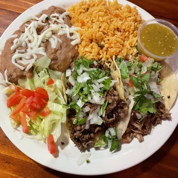 El Corral On 66 - Pork carnitas on the right, steak on the left - Mexican Near Me - Williams, Arizona El Corral On 66 - Pork carnitas on the right, steak on the left - Mexican Near Me - Williams, Arizona